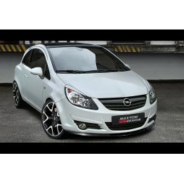 Накладка сплиттер на передний бампер на Opel Corsa D